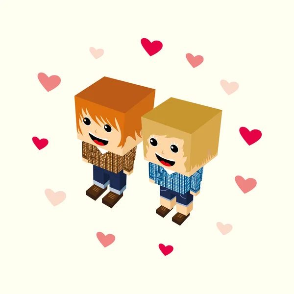 Love couple cartoon — Stock Vector