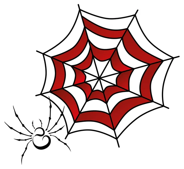 Desenhos animados de teia de aranha — Vetor de Stock