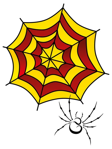 Spider web karikatura — Stockový vektor