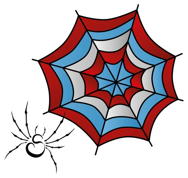 Desenhos animados de teia de aranha — Vetor de Stock