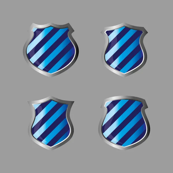 Boucliers à thème bleu — Image vectorielle