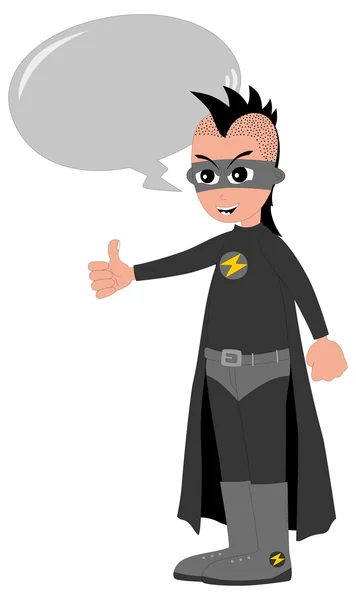 Superhero character with speech bubble — Stock Vector