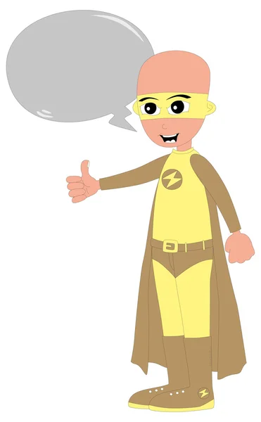 Superhero character with speech bubble — Stock Vector