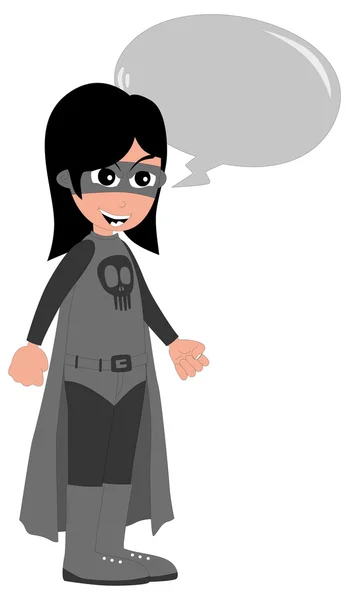 Superhero character with speech bubble — Stock Vector