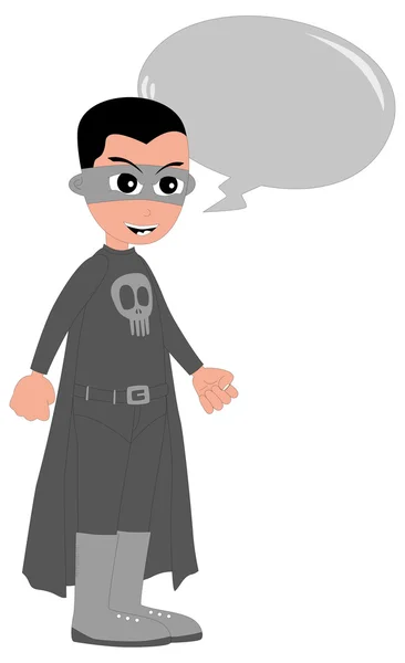 Superhero character with speech bubble — Stock Vector