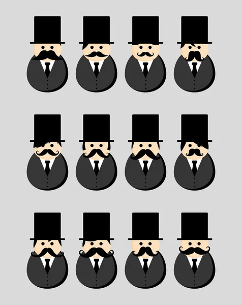 Mustache people manager user icon — Stock Vector
