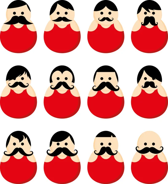 Red suit whiskers wrestler user picture — Stock Vector