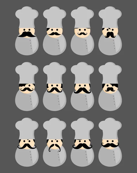 Mustache personas maestro chef usuario icono — Vector de stock