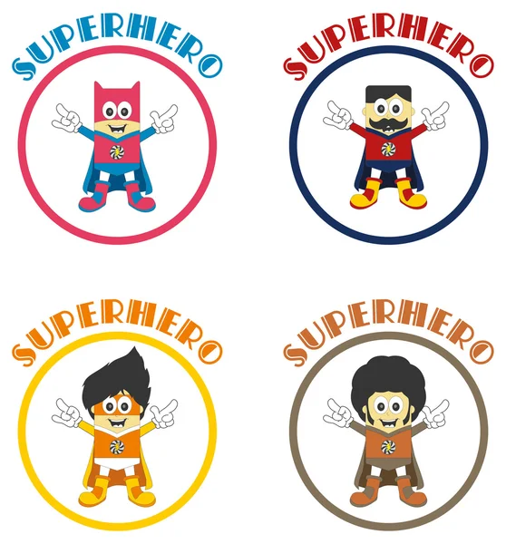 Super hero guy set — Stock Vector