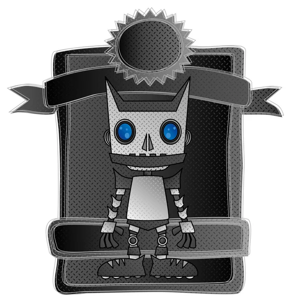 Robot label cat — Stock Vector