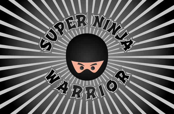 Ninja warrior karikatür sanatı — Stok Vektör