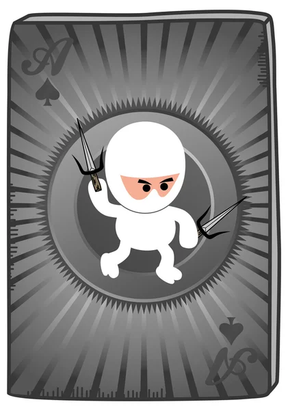 Poker card ninja — Stock Vector