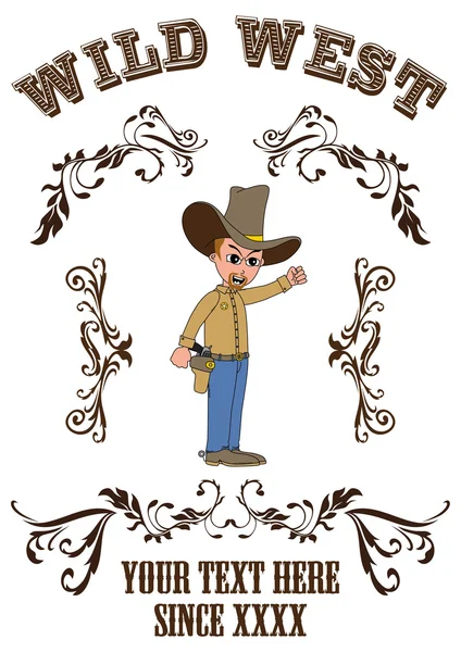 Cowboy bloemsierkunst — Stockvector