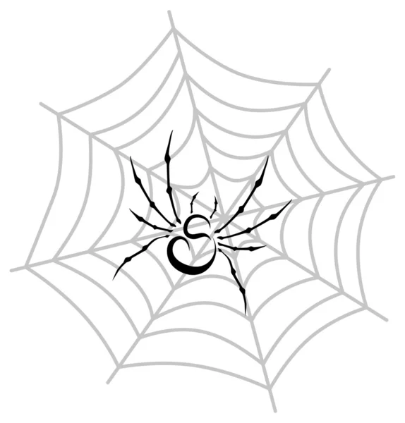 Spiderweb ilustración de arte — Vector de stock