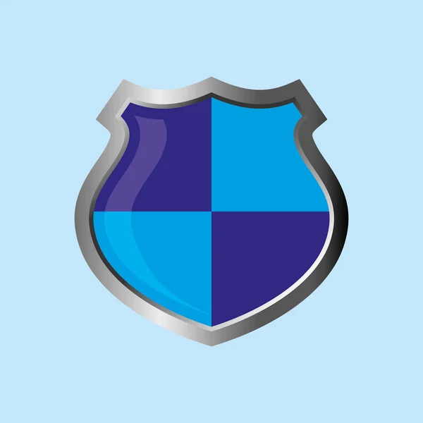 Escudo tema azul — Vector de stock