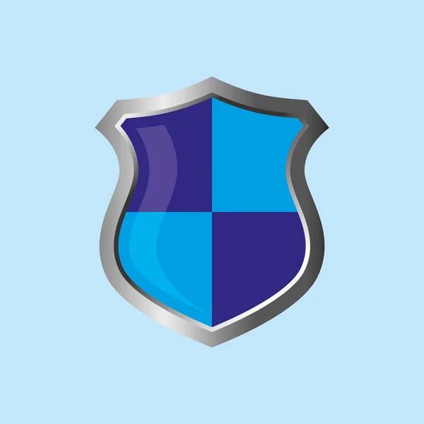 Escudo tema azul — Vector de stock