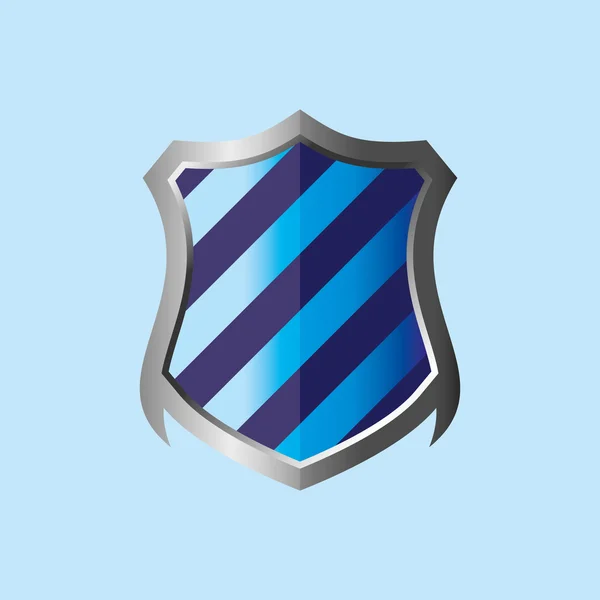 Синий полосатый щит — стоковый вектор