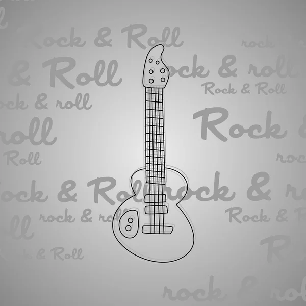 Rock and roll guitar art — Stock Vector