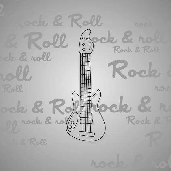 Arte de guitarra rock and roll — Vector de stock