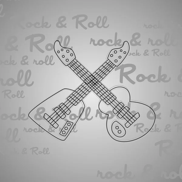 Arte de guitarra rock and roll — Archivo Imágenes Vectoriales