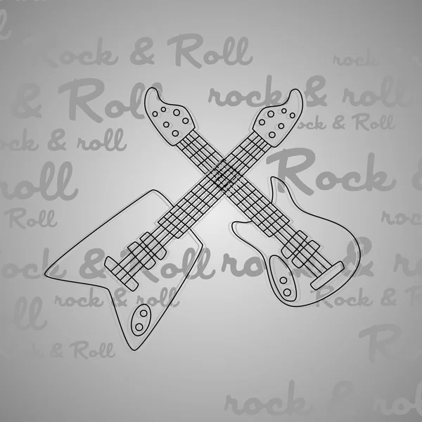 Rock and roll guitar art — Stock Vector