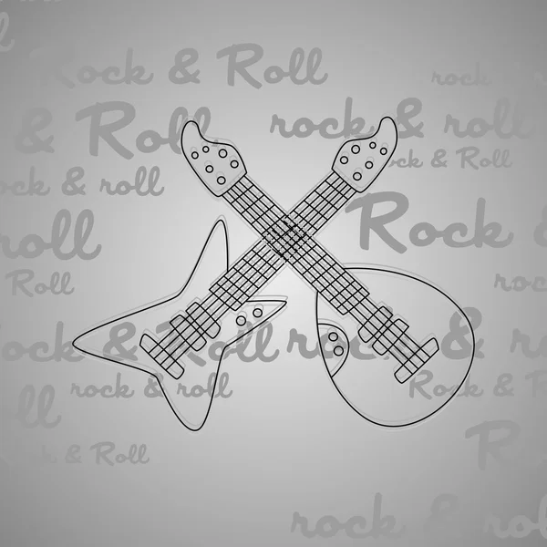 Arte de guitarra rock and roll — Archivo Imágenes Vectoriales