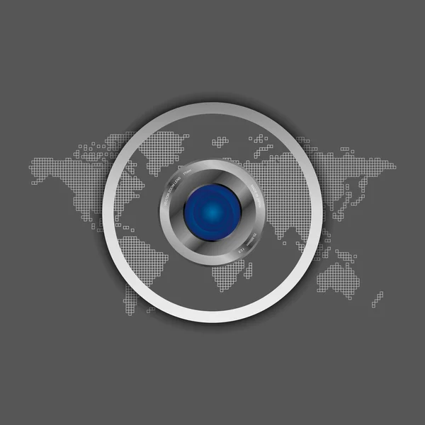 ピクセル マップ ボタン シャッター レンズ — ストックベクタ