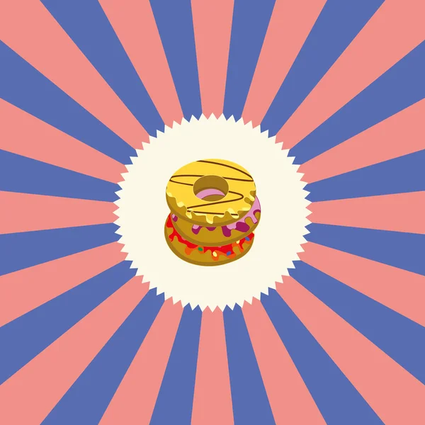 复古外观甜甜圈 — 图库矢量图片