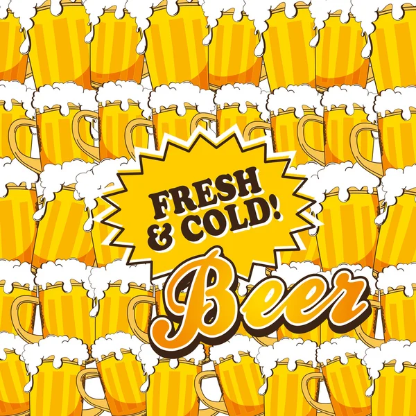 Pagina birra fresca e fredda — Vettoriale Stock