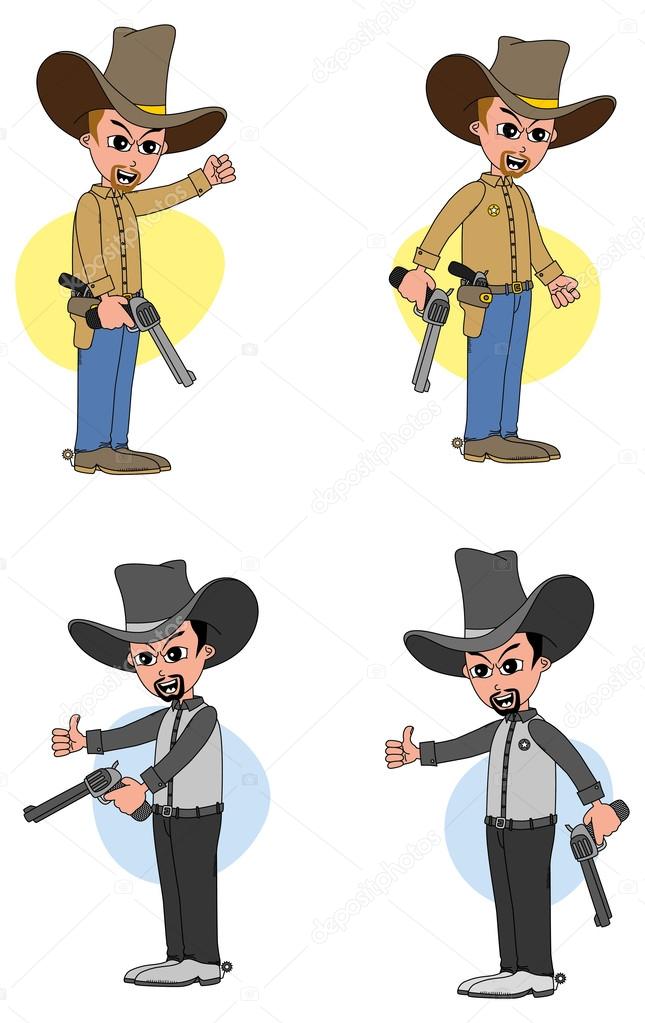 Cowboy set cartoon