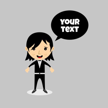 işadamı ile konuşma balonu