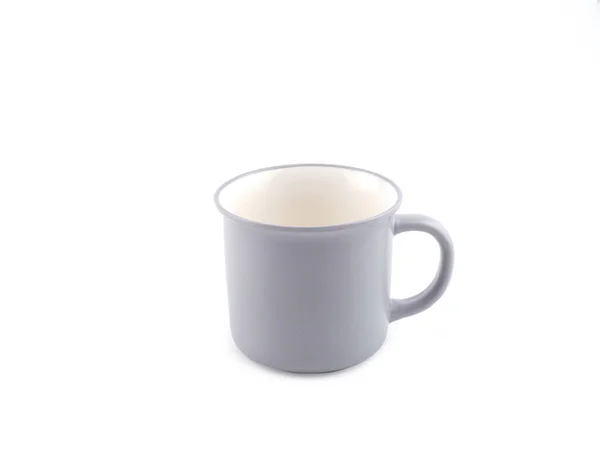 Mug Gris Vide Isolé Sur Fond Blanc Utilisez Pour Maison — Photo