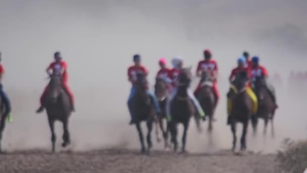 Taldykorgan Zhetysu Region Kazakhstan August 2022 Horse Racing Competition Baiga — Wideo stockowe