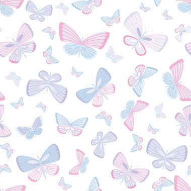 Kelebek desenli, kusursuz vektör arkaplan. Hoş bir yay duvar kağıdı..