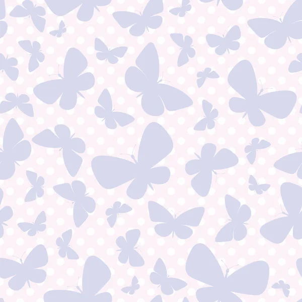Vector Butterfly Seamless Repeat Pattern Design Background Pastel Girly Pattern — Stock Vector