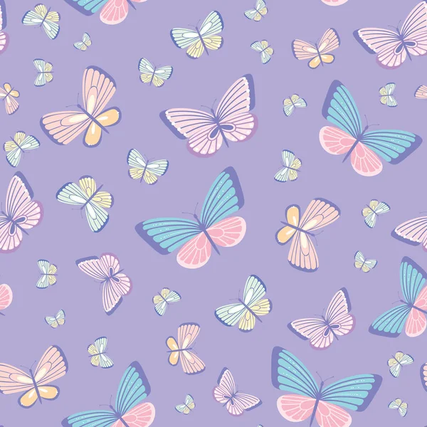 Fondo Patrón Repetición Vector Mariposa Sin Costura Fondo Pantalla Primavera — Archivo Imágenes Vectoriales