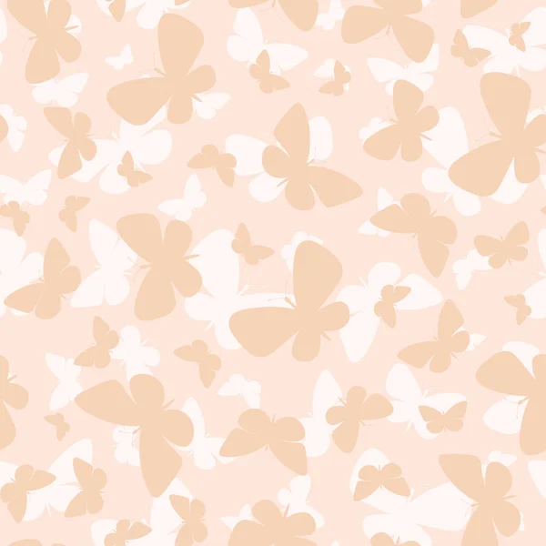 Peach Butterfly Seamless Repeat Pattern Design Seamless Butterfly Vector Repeat — Stock Vector