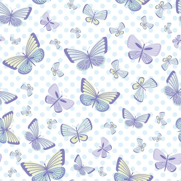 Nahtlose Schmetterling Vektor Wiederholen Muster Hintergrund Bunte Frühlings Tapete Niedliche — Stockvektor