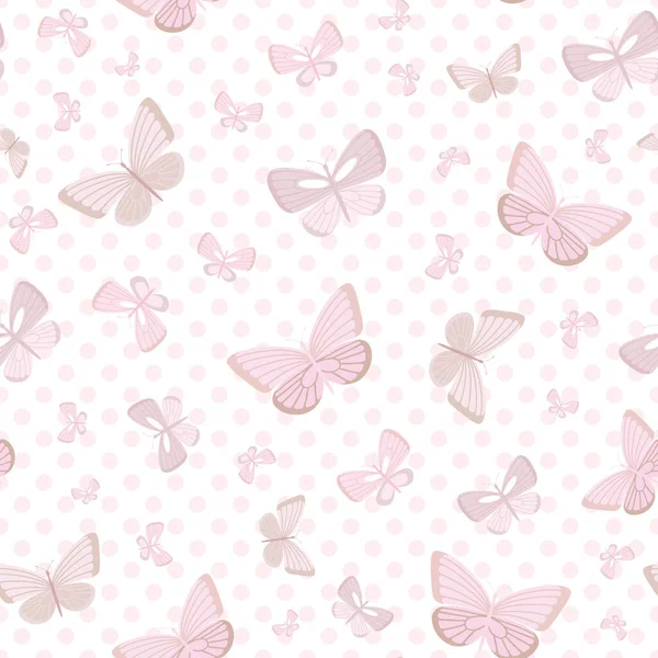 Pastel Mariposa Diseño Patrón Repetición Sin Costuras Lindo Fondo Pantalla — Vector de stock