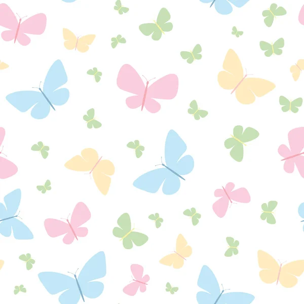 Pastel Mariposa Diseño Patrón Repetición Sin Costuras Lindo Fondo Pantalla — Archivo Imágenes Vectoriales