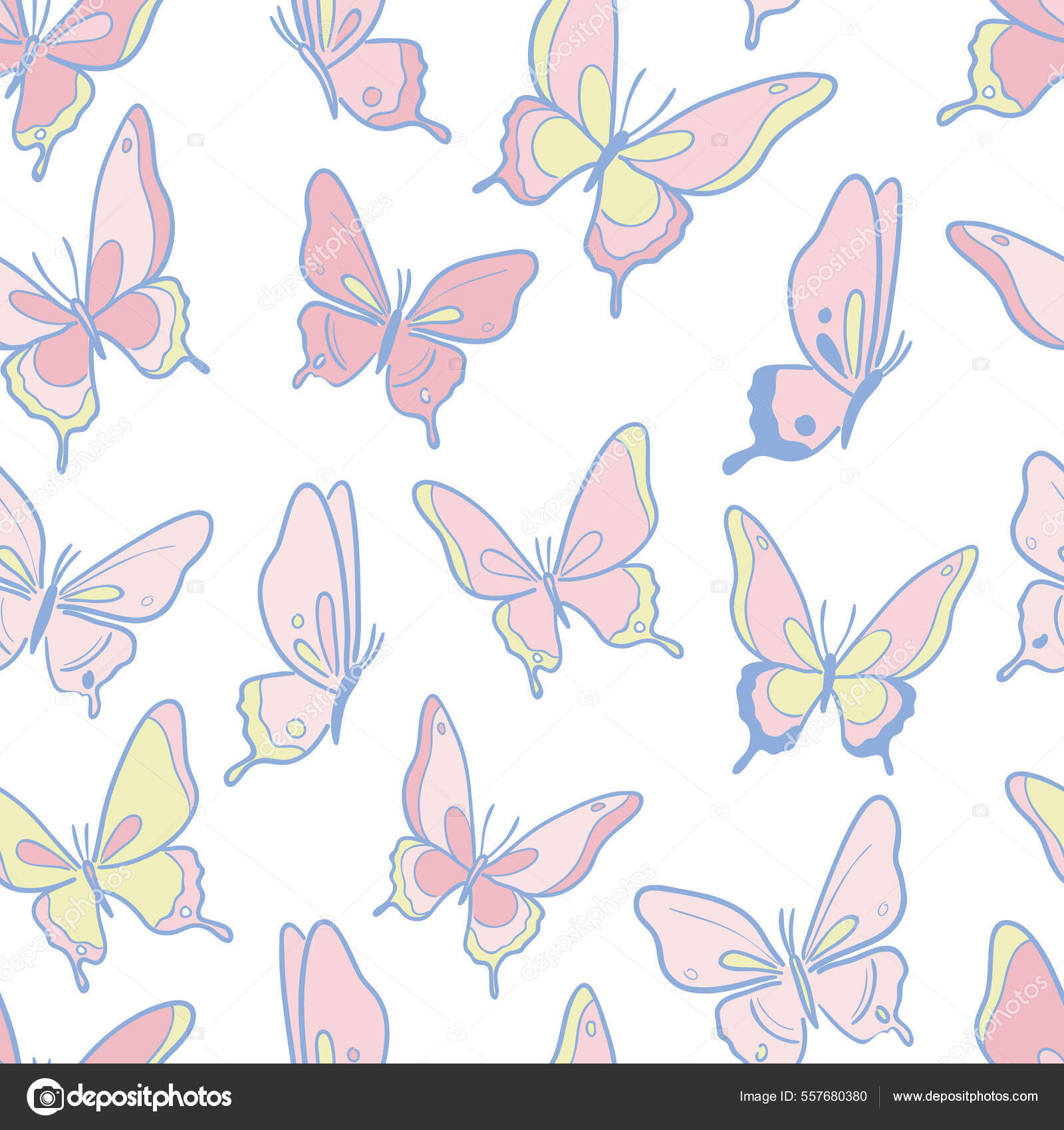 Pastel Borboleta Sem Costura Repetição Padrão Design Bonito Papel Parede  Vetor de ©naturecrumbs 557680380, image size:1600x1700