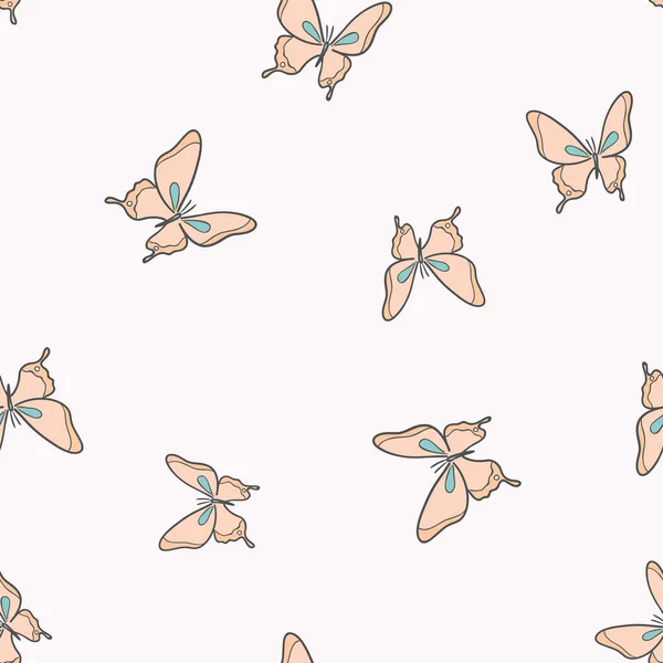 Papier Peint Papillon Sans Couture Répétition Motif Pastel Papier Peint — Image vectorielle