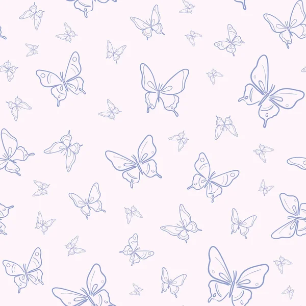 Vecteur Papillon Sans Couture Motif Répétition Fond Conception Rose Bleu — Image vectorielle