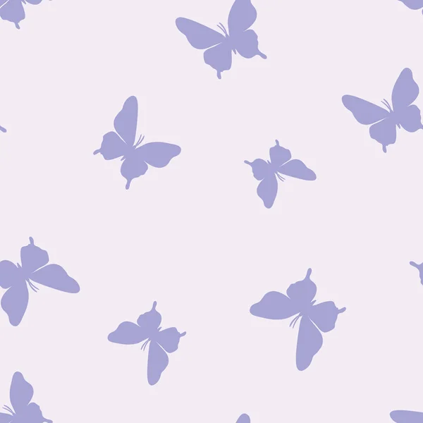 Vector Mariposa Sin Costuras Patrón Repetición Fondo Pastel Patrón Púrpura — Archivo Imágenes Vectoriales