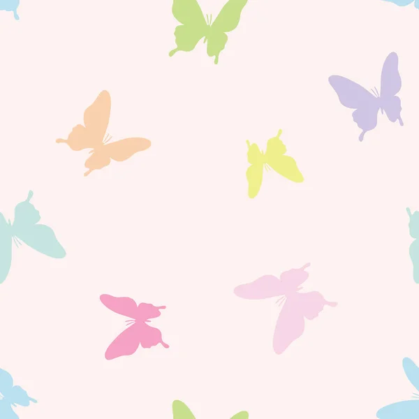 Pastel Butterfly Seamless Repeat Pattern Design Cute Butterfly Vector Wallpaper — Stock Vector