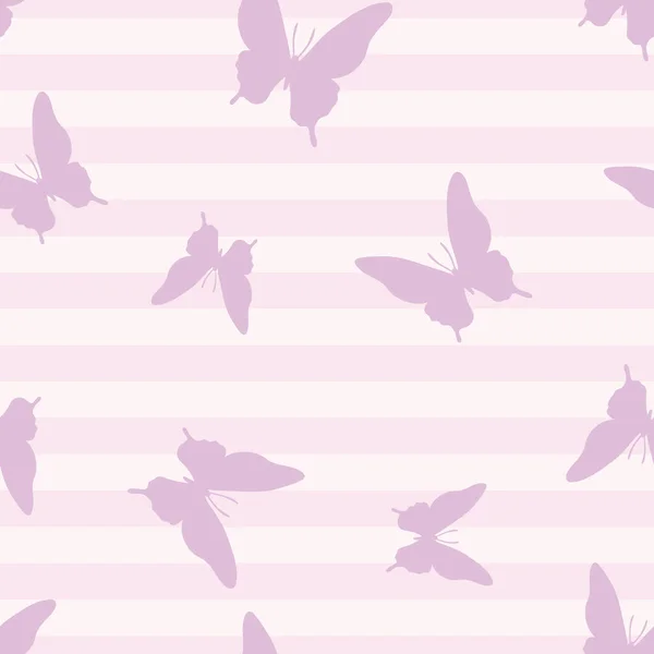 Vector Butterfly Nahtlose Wiederholung Muster Design Hintergrund Schlichte Schmetterlingssilhouette Niedliches — Stockvektor