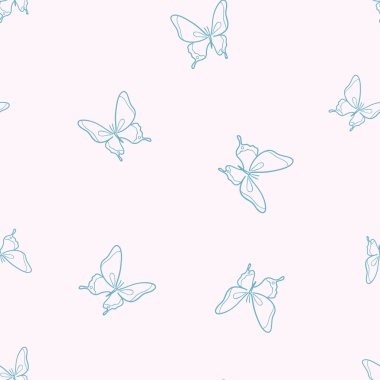 Vektör kelebeği pürüzsüz tekrar desen tasarımı arka planı.