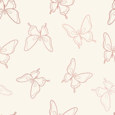Vektör kelebeği pürüzsüz tekrar desen tasarımı arka planı.