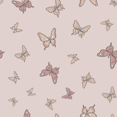Vektör kelebeği pürüzsüz tekrar desen tasarımı arka planı.