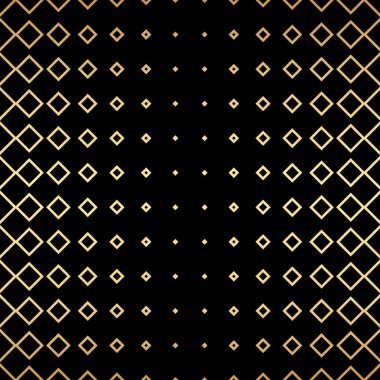 Vektör deseni, altın geometrik tekrarlama vektörü, sonsuz tekrar eden fayans, altın duvar kağıdı. Siyah ve altın desenli.
